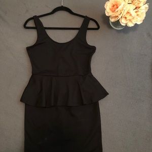 Little Black Peplum Dress Size:L